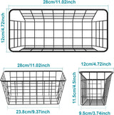 Hanging Kitchen Baskets Wire Storage Basket Over the Cabinet Door Organizer, No Drilling Adhesive Basket for Cabinet Pantry Organization and Kitchen, Bathroom, Storage, 2 Pack, Black