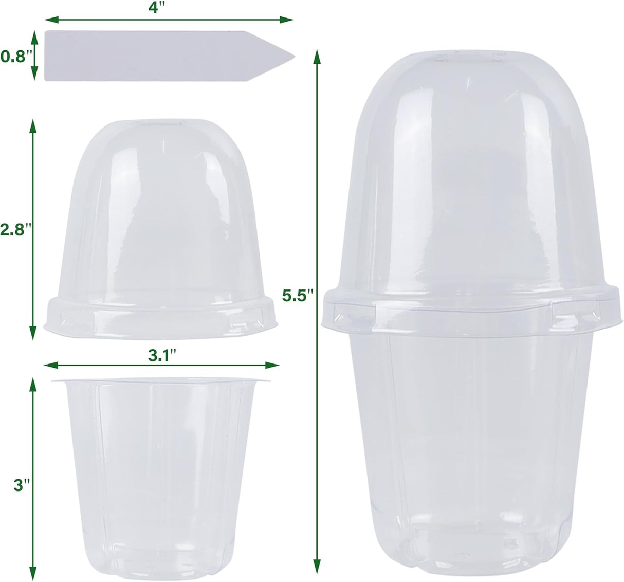 36 Set Nursery Pots with Humidity Dome, Clear Nursery Pots for Plants, Seed Starting Pots with Drainage Holes & Plant Labels for Vegetables Flowers Garden Plants