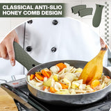 8 Pcs Silicone Pot Holders Cast Iron Handle Cover Heat Resistant Pot Handle Covers Potholder Non Slip Reusable Pan Sleeve for Frying Pan Kitchen Supplies(Dark Color)