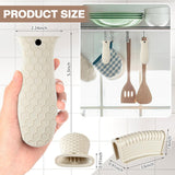 8 Pcs Silicone Pot Holders Set Cast Iron Handle Cover Heat Resistant Pot Handle Covers Potholder Non Slip Reusable Pan Sleeve for Frying Pan Kitchen Supplies(Khaki)
