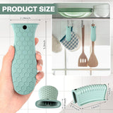 8 Pcs Silicone Pot Holders Cast Iron Handle Cover Heat Resistant Pot Handle Covers Potholder Non Slip Reusable Pan Sleeve for Frying Pan Kitchen Supplies(Mint Green)
