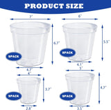 36 Pack 4/5/6/7 Inch Clear Nursery Pots for Plants, Plant Pots with Drainage Holes, Transparent Seedling Pots for Seed Starters Planter Flower