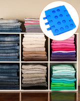 PP Composite Folding Board, 2 Pack Folding Clothes Board - Black + Blue, One-Hand Operation Laundry Folding Tool, Non-Slip Silicone Buckles, T Shirt Folder, Laundry Folders for All Garments