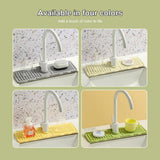 Faucet Mat for Kitchen Sink, 2024 Upgrade Faucet Guard Draining Mat Silicone Faucet Handle Drip Catcher, New Fast Drying Stone Sink Tray Sink Protectors for Kitchen Bathroom Sink (Grey, One Size)