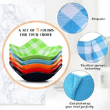 5 Pieces Hot Bowl Holder Microwave Safe Bowl Cozies Multipurpose Heat Proof Plate Holder to Prevent Hand from Heat and Maintain Food Warm (Red, Blue, Green, Yellow, Black)