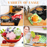 5 Pieces Hot Bowl Holder Microwave Safe Bowl Cozies Multipurpose Heat Proof Plate Holder to Prevent Hand from Heat and Maintain Food Warm (Red, Blue, Green, Yellow, Black)