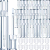 30 Pieces Empty Lip Gloss Tubes 5 ml Transparent Lip Gloss Containers Clear Refillable Lipstick Container Lip Balm Bottles Eyelash Growth Liquid Tube Cosmetic Container with Rubber Stoppers