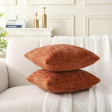 18" x 18" Decorative Throw Pillow with Inserts, Set of 2 Soft Modern Farmhouse Throw Pillows, Square Boho Pillow for Couch, Bed, Sofa Decor (Brick-red, 18" x 18"(Pack of 2))