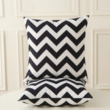 18" x 18" Throw Pillows with Inserts, Pack of 2 Outdoor Waterproof Striped Pillow, Square Decorative Pillows for Patio Furniture Garden Couch Sofa Home (Black Wavy Stripes)
