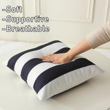 18" x 18" Throw Pillows with Inserts, Pack of 2 Outdoor Waterproof Striped Pillow, Square Decorative Pillows for Patio Furniture Garden Couch Sofa Home (Black Vertical Stripes)