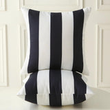 18" x 18" Throw Pillows with Inserts, Pack of 2 Outdoor Waterproof Striped Pillow, Square Decorative Pillows for Patio Furniture Garden Couch Sofa Home (Black Vertical Stripes)