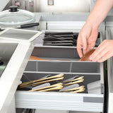 2 Pcs Knife & Silverware Drawer Organizer Holds 9 Knives with Flatware Tray Drawer Store Compact Utensil Organizer For Kitchen Silverware