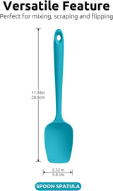 Silicone Spoon Spatula Set, 600ºF High Heat Resistant Food Grade Flexible Rubber Scraper, Cooking Mixing Baking Kitchen Utensils Set of 3 (Multicolors)