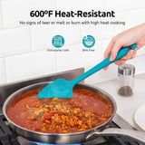 Silicone Spoon Spatula Set, 600ºF High Heat Resistant Food Grade Flexible Rubber Scraper, Cooking Mixing Baking Kitchen Utensils Set of 3 (Multicolors)