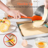600ºF Heat Resistant Silicone Spatulas: Kitchen Cooking Mixing Utensils (4PCS, Orange) and 8"+10"+12" Kitchen Cooking Tweezer: 18/8 Stainless Steel Food-Grade Metal Food Tong (Pointed Tip)