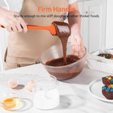 600ºF Heat Resistant Silicone Spatulas: Kitchen Cooking Mixing Utensils (4PCS, Orange) and 8"+10"+12" Kitchen Cooking Tweezer: 18/8 Stainless Steel Food-Grade Metal Food Tong (Pointed Tip)