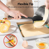 600ºF Heat Resistant Silicone Spatulas: Kitchen Cooking Mixing Utensils (4PCS, Black) and 8"+10"+12" Kitchen Cooking Tweezer: 18/8 Stainless Steel Food-Grade Metal Food Tong (Pointed Tip)