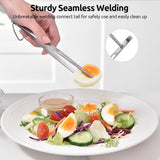 600ºF Heat Resistant Silicone Spatulas: Kitchen Cooking Mixing Utensils (4PCS, Purple) and 8"+10"+12" Kitchen Cooking Tweezer: 18/8 Stainless Steel Food-Grade Metal Food Tong (Pointed Tip)