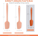 Small Mini Silicone Spatula: 9×2inch 600ºF Heat-Resistant Food-Grade Jar Scraper (Orange) and 8in Kitchen Plating Tweezer: 18/8 Stainless Steel Food-Grade Metal Food Tong (Pointed Tip)