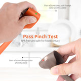 Small Mini Silicone Spatula: 9×2inch 600ºF Heat-Resistant Food-Grade Jar Scraper (Orange) and 8in Kitchen Plating Tweezer: 18/8 Stainless Steel Food-Grade Metal Food Tong (Pointed Tip)