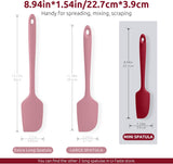 Small Mini Silicone Spatula: 9×2inch 600ºF Heat-Resistant Food-Grade Jar Scraper (Red) and 8in Kitchen Plating Tweezer: 18/8 Stainless Steel Food-Grade Metal Food Tong (Pointed Tip)