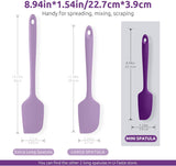 Small Mini Silicone Spatula: 9×2inch 600ºF Heat-Resistant Food-Grade Jar Scraper (Purple) and 8in Kitchen Plating Tweezer: 18/8 Stainless Steel Food-Grade Metal Food Tong (Pointed Tip)
