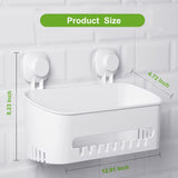 Suction Cup Shower Caddy - No Drilling Removable Shower Caddy - Powerful Suction Shower Organizer Max Hold 22lbs, Waterproof Suction Storage Basket for Bathroom & Kitchen