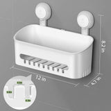 Shower Caddy Suction Cup NO-Drilling Removable Shower Shelf Powerful Heavy Duty Hold up to 22lbs, Waterproof Storage Basket for Shampoo & Toiletries Bathroom & Kitchen Caddy Organizer