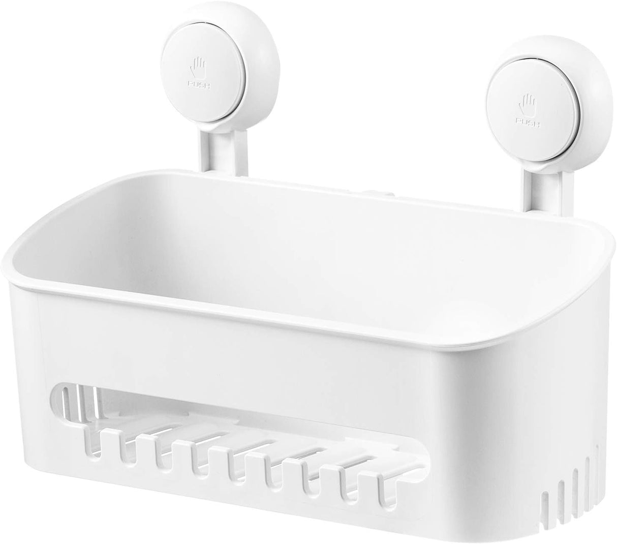 Shower Caddy Suction Cup NO-Drilling Removable Shower Shelf Powerful Heavy Duty Hold up to 22lbs, Waterproof Storage Basket for Shampoo & Toiletries Bathroom & Kitchen Caddy Organizer