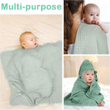 2 Pack Hooded Baby Towels, 100% Muslin Cotton Bath Towel for Babies, Newborn, Infant and Toddler, Absorbent Soft Baby Bath Towel with Hood, Boy and Girl Bath Essentials