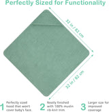 2 Pack Hooded Baby Towels, 100% Muslin Cotton Bath Towel for Babies, Newborn, Infant and Toddler, Absorbent Soft Baby Bath Towel with Hood, Boy and Girl Bath Essentials