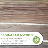 Acacia Wood Cutting Board with Handle, Wooden Chopping Board for Meat, Cheese, Bread & Vegetables, Decorative Charcuterie Serving Board for Kitchen Cooking, Pizza & Party Dining, 17"x13"