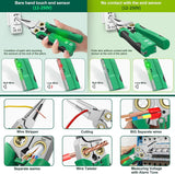 Pro 8-in-1 Wire Stripper/Cutter with Voltage Tester & Dual Alarms - Heavy Duty 12-250V AC/DC Electrical Tester for Hot/Neutral Wires - Electrician, HVAC, Car Repair Tool (Green)