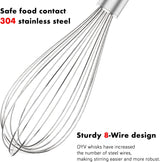304 Stainless Steel Whisk Set & Wok Spatula, 3 Pack Whisks and Stainless Steel Spatula for Kitchen Cooking, Blending, Beating, Stirring