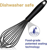 Silicone Whisk & Stainless Steel Ice Cream Scoop Set, Kitchen Essentials for Cooking and Desserts