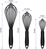Silicone Whisk & Stainless Steel Ice Cream Scoop Set, Kitchen Essentials for Cooking and Desserts