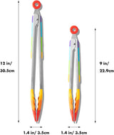 Silicone Whisk & Rainbow Tongs Set, Heat-Resistant Kitchen Tools for Cooking and Serving