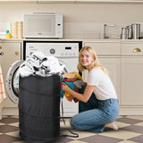 Extra Large 107L Strong Laundry Hamper 17.5" x 27" Collapsible Laundry Baskets with Long Straps Drawstring Barrel Foldable Hamper for Laundry Room, Bathroom, Campout, College Dorm or Travel