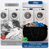 Collapsible Laundry Baskets, Tear Proof Pop Up Laundry Hamper with Lid, Dual Handles Durable Foldable Laundry Basket, Easy to Carry Laundry Hamper for Home, Laundry Room, Bedroom, Dorm, Travel Black