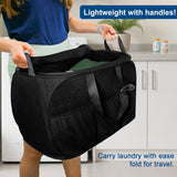 Collapsible Laundry Baskets, Tear Proof Pop Up Laundry Hamper with Lid, Dual Handles Durable Foldable Laundry Basket, Easy to Carry Laundry Hamper for Home, Laundry Room, Bedroom, Dorm, Travel Black