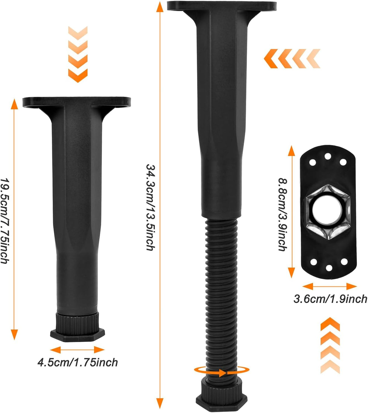 6PCS Bed Frame Support Legs Adjustable (7.75"-13.5") - Heavy Duty for Maximum Stability in Dresser, Table, Chair, Sofa, and Cabinet Furniture