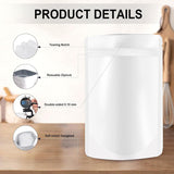 4"x6" 120pcs Mylar Bags for Food Storage,Smell Proof Bag Resealable Food Storage Bags for Small Business, Stand-up Foil Pouch Packaging Treat Snack Packing for Self Sealing (White)