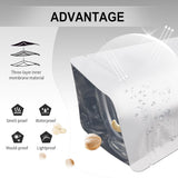 4"x6" 120pcs Mylar Bags for Food Storage,Smell Proof Bag Resealable Food Storage Bags for Small Business, Stand-up Foil Pouch Packaging Treat Snack Packing for Self Sealing (White)