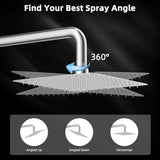 20" Showerhead with 10" Rainfall Showerhead