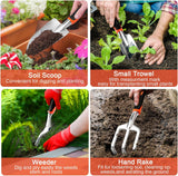Garden Tools Set, 8 Piece Gardening Tools Set with Non Slip Ergonomic Handle, Heavy Duty Garden Tool Set with Storage Bag, Gardening Kit for Women, Garden Hand Tools Gift for Women and Men, Orange