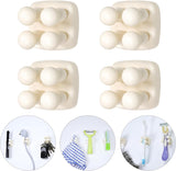 Silicone Toothbrh Holder Multi-Function Hook Waterproof self Adhesive Single Toothbrh Hook Plug Holder for Wall for Hanging Bathroom Kitchen Living Room Office (Square-Cream)