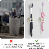 Silicone Toothbrh Holder Multi-Function Hook Waterproof self Adhesive Single Toothbrh Hook Plug Holder for Wall for Hanging Bathroom Kitchen Living Room Office (Square-Cream)