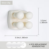 Silicone Toothbrh Holder Multi-Function Hook Waterproof self Adhesive Single Toothbrh Hook Plug Holder for Wall for Hanging Bathroom Kitchen Living Room Office (Square-Cream)