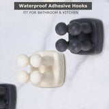 Silicone Toothbrh Holder Multi-Function Hook Waterproof self Adhesive Single Toothbrh Hook Plug Holder for Wall for Hanging Bathroom Kitchen Living Room Office (Square-Cream)