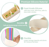 9.6'' Large Silicone Straw Holder for Cabinet Door, Space-Saving Straw Organizer Container with Adhesive Tape, Stylish Kitchen Organizers and Storage Accessories for Cabinet, Cupboard, Counter, RVs